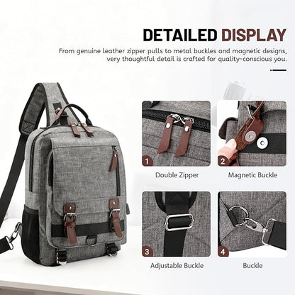 mygreen Canvas Cross Body Messenger Bag Shoulder Sling Backpack Travel Rucksack