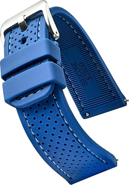 ALPINE Sporty Premium Soft Silicone Adjustable Watch Band - Replacement Rubber Watch Bands for Women & Men - Waterproof Quick Release Watch Straps - Compatible with Regular & Smart Watch Bands