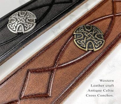 Genuine Full Grain Western Engraved Tooled Leather Strap or Belt 1-1/2" Wide