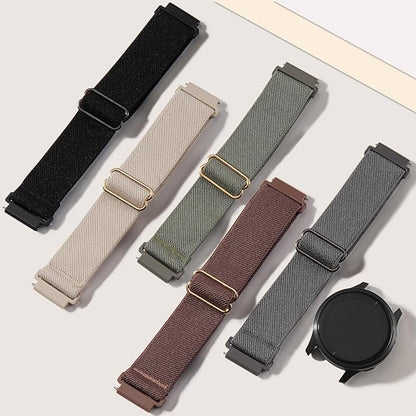 5 Pack Stretchy Nylon Watch Bands Compatible with Garmin Vivoactive 5/6/Forerunner 55/165,20mm Soft Elastic Fabric Adjustable Replacement Sport Straps for Garmin Venu Sq 2 Women Men