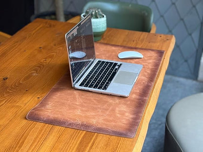 Venito Premium Leather Desk Mat (31.5 X 14.6 inch) - Medium Mouse Mat for Home Office Accessories (Antique Brown)