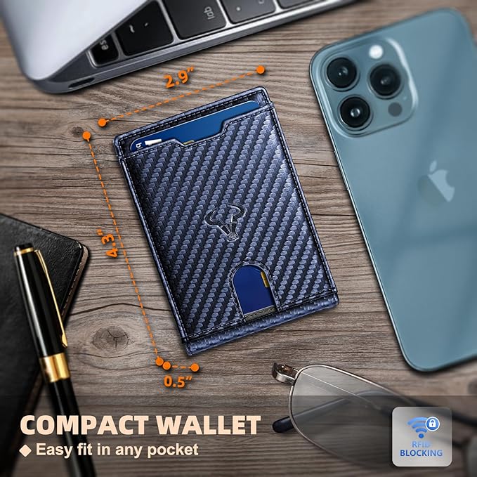 BULLIANT Men Wallet Airtag&Standard Use,Slim Front Pocket Wallet Money Clip for Gifg Men RFID Blocking 11Cards