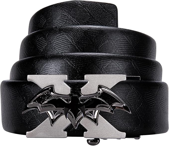 Dubulle Designer Mens Belts, Sliding Automatic Buckle Ratchet Dress Belt TOP Genuine Leather Strap Gifts