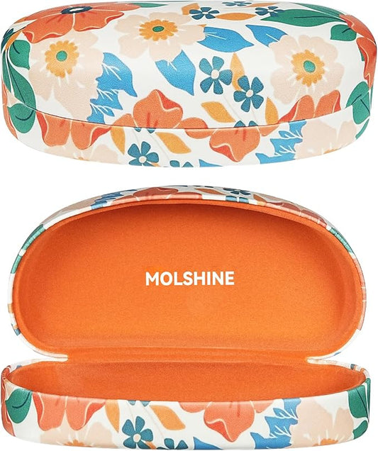 molshine Hard Shell Sunglasses Case,Classic Large Glasses Case for Sunglass, Eyeglasses with Cleaning Cloth, Pocket