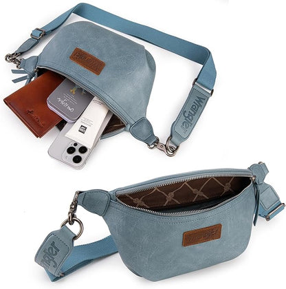 Wrangler Large Fanny Packs for Women Waist Bag Travel Belt Bags Crossbody Sling Purse