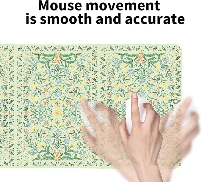 Vintage Botanical Print Desk Mat, Classic PU Leather Desk Pad for Women - Large Non-Slip Office Mat for an Elegant Gaming & Home Workspace（31.5 * 15.75in）