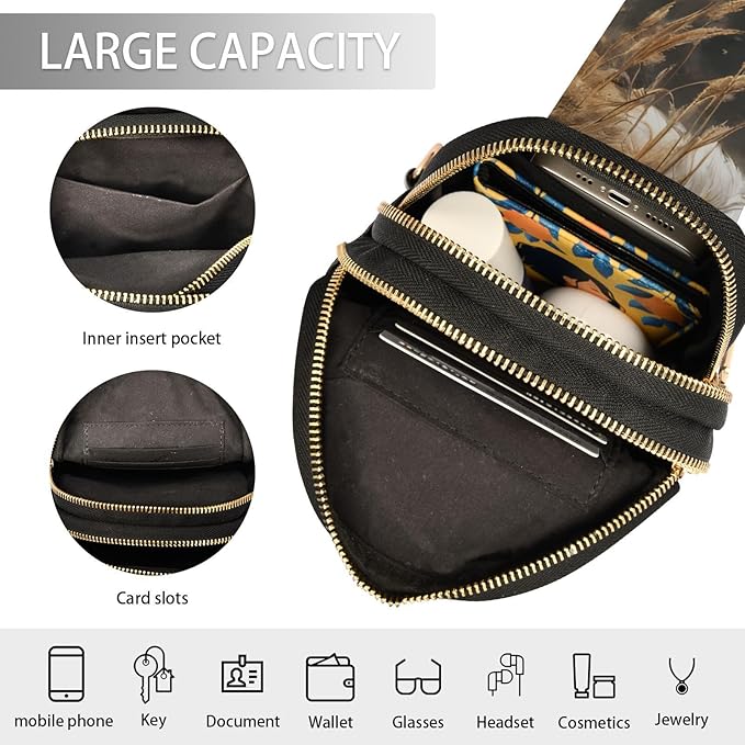 ZAZYXTJ Cute Shiba Inu Dog Crossbody Sling Bag for Women Leather Small Chest Bag Adjustable Straps Daypack for Travel Sport Hiking