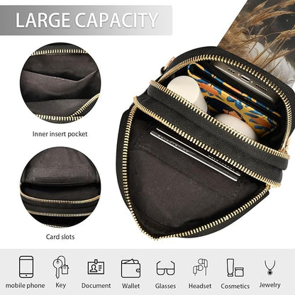ZAZYXTJ Cute Shiba Inu Dog Crossbody Sling Bag for Women Leather Small Chest Bag Adjustable Straps Daypack for Travel Sport Hiking