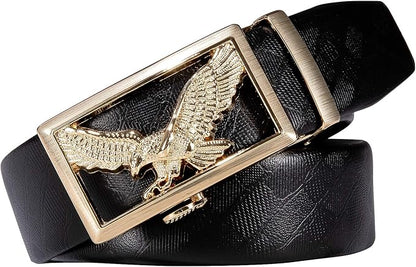 Dubulle Designer Mens Belts, Sliding Automatic Buckle Ratchet Dress Belt TOP Genuine Leather Strap Gifts