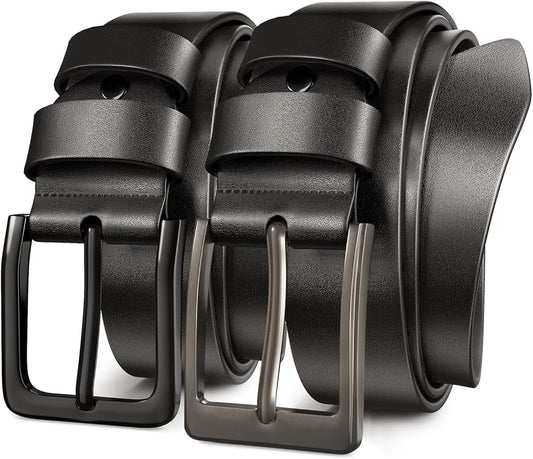 Mens Dress Belt,Genuine Casual Leather Belts for Men 1.5" Width