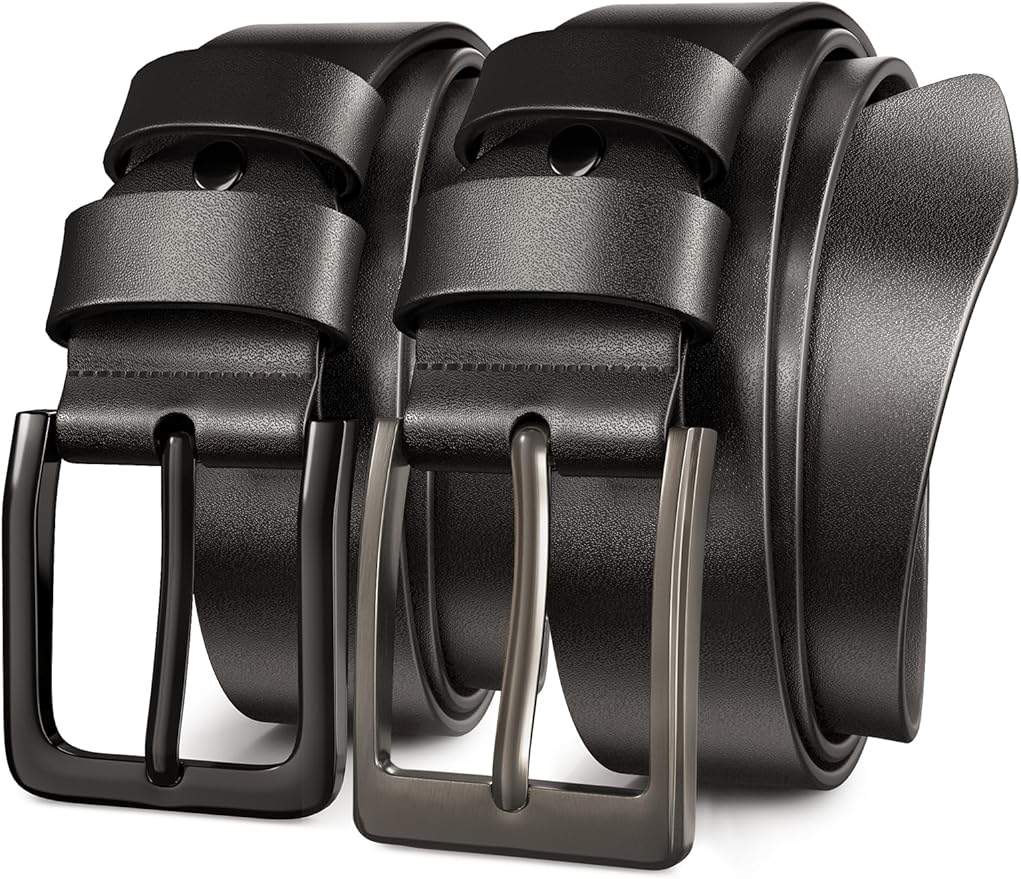 Mens Dress Belt,Genuine Casual Leather Belts for Men 1.5" Width