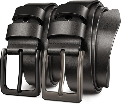 Mens Dress Belt,Genuine Casual Leather Belts for Men 1.5" Width