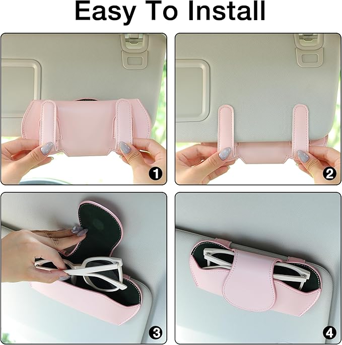 KINIVA Sunglass Clip & Holder, Magnetic Glasses Case for Car Organizer
