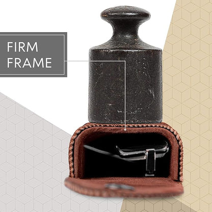 Hard Eyeglass Case With Belt Loop, PU Leather Glasses Case, Eyeglasses Cases, Reading Glass Case, Spectacles Box For Eyeglass, Classic Style Brown Eyeglass Case Small