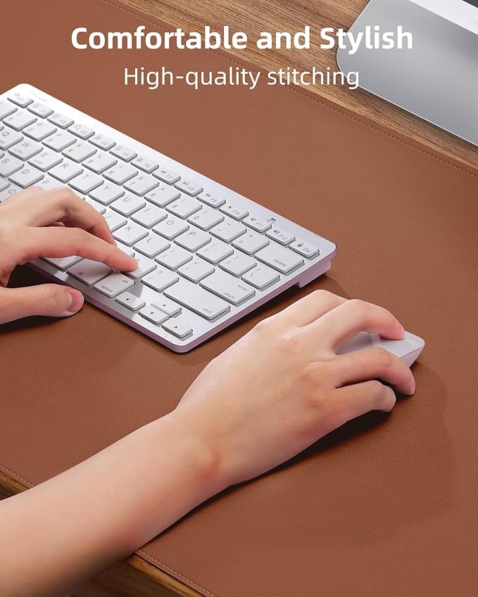 Desk Pad PU Leather Large Mouse Pad Laptop Computer Desk Mat Table Blotter Desktop Waterproof Non-Slip Protector for Office and Home (Maroon, 90x43cm)