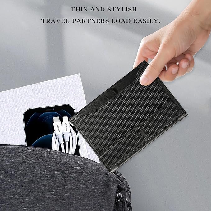 Passport Holder for Travel Essentials, RFID Blocking PU Leather Passport Wallet Cover Card holder Case Passport Book Holders for Women and Men, Black