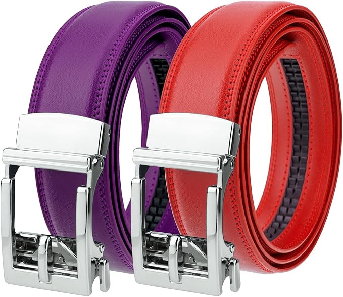 Gelante Ratchet Belt for Men, Mens Belts Leather 1.3'' Adjustable Trim to Fit Dress Belt