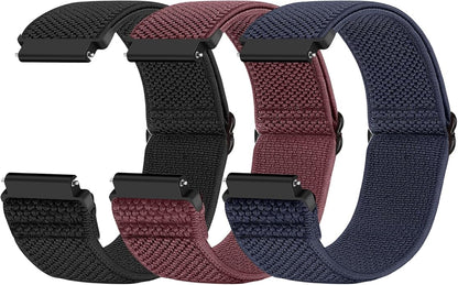 Compatible with 16mm 18mm 19mm 20mm 22mm 24mm Watch Bands Quick Release Replacement Wristband,Adjustable Stretchy Nylon Solo Loop Straps Fabric Braided Sport Elastic Bands for Men Women