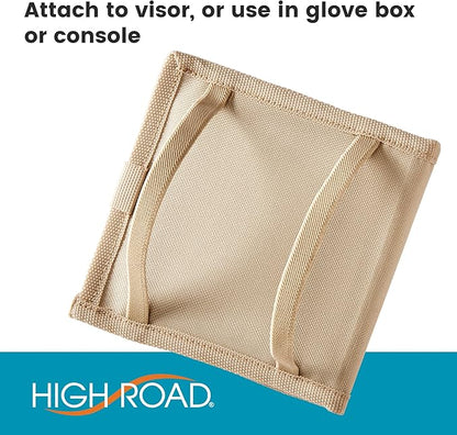 High Road Car Registration and Insurance Card Holder for Sun Visor, Glove Box or Console with 2 Clear Hidden Car Document Pockets and Front Card Pocket