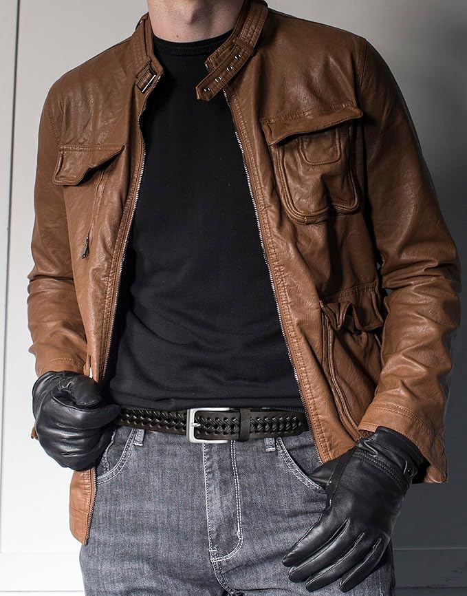 MILORDE Leather Braided Belts for Men, Handmade, Causal Woven Leather Jeans daily wear