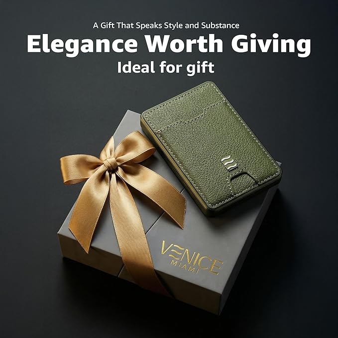 VENICE RFID Blocking Wallet, Minimalist Card Holder with Quick Access, Vegan Leather & Brushed Aluminum, Gift-Ready Packaging (Royal Green)