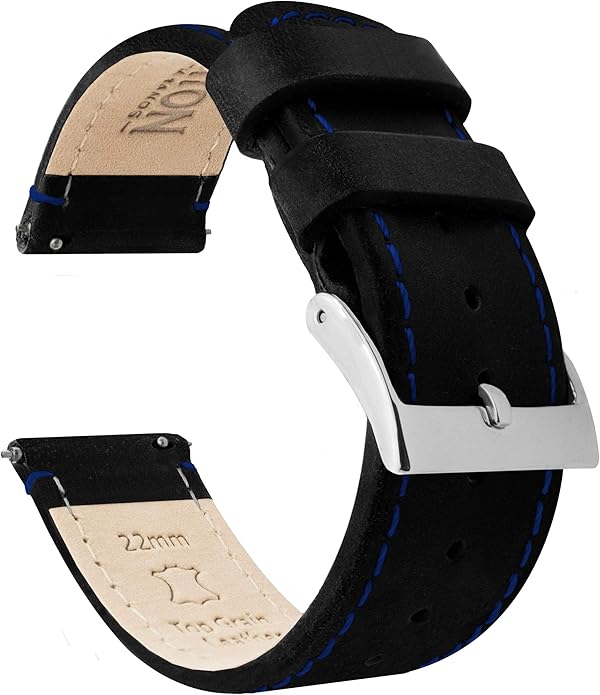 BARTON WATCH BANDS - Top Grain Leather Watch Bands Compatible with Apple Watch Models - 1, 2, 3, 4, 5, 6, 7, 8, 9, 10, SE, Ultra & Ultra 2