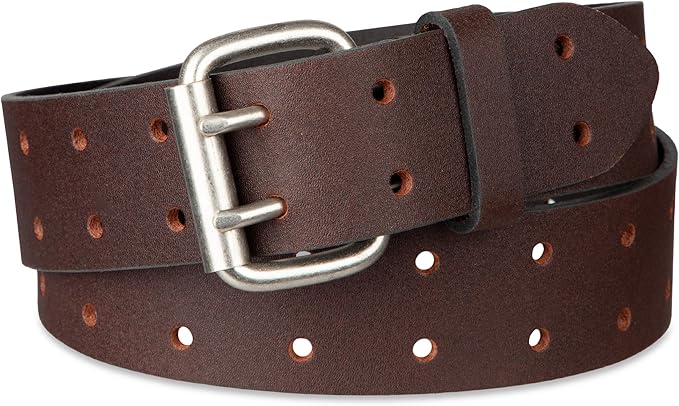 Dickies Men's Double Prong Leather Work Belt – Fully Adjustable, Regular & Big and Tall Sizes