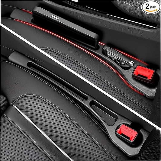 Car Seat Gap Filler 2 Pack,2026 Upgraded Car Seat Gap Filler Organizer with 2-Slot Storage & Phone Holder,Multifunctional in Between Cars Seats Catcher for Gaps 1.1-1.4" Wide