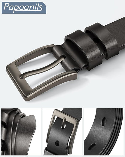 Mens Dress Belt,Genuine Casual Leather Belts for Men 1.5" Width
