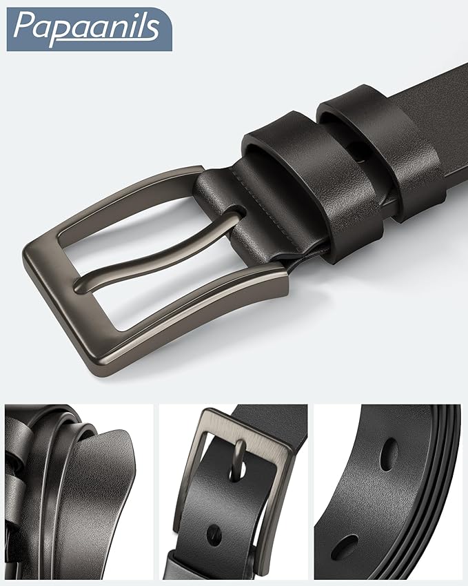 Mens Dress Belt,Genuine Casual Leather Belts for Men 1.5" Width
