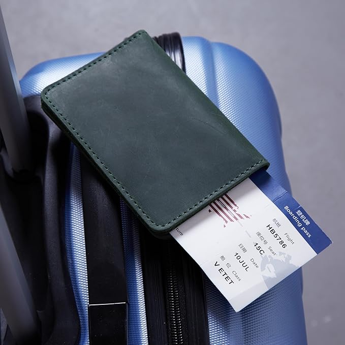 INCARNE US Leather Passport Holder for Travel - Passport Case - Passport Wallet for Men - Passport Cover for Women Sleeve Protector - Travel Essentials Vacation Luggage Travel Gifts - Vintage Green