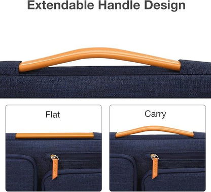 MOSISO 360 Protective Laptop Case 16 inch, 15-15.6 inch Laptop Sleeve Compatible with MacBook Pro 16, HP Acer Dell Lenovo ASUS, Side Open Carrying Case with 4 Zipper Pockets&Handle, Navy Blue