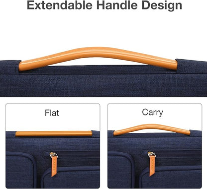 MOSISO 360 Protective Laptop Case 17.3 inch, 17-17.3 inch Laptop Sleeve Compatible with Dell, HP, Lenovo, Asus, Acer, Alienware, Side Open Carrying Case with 4 Zipper Pockets&Handle, Navy Blue