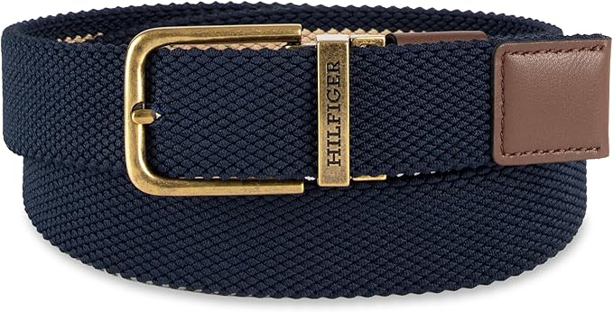 Tommy Hilfiger Men's Reversible Leather Belt, 2‑in‑1 Design for Dress Or Casual Wear