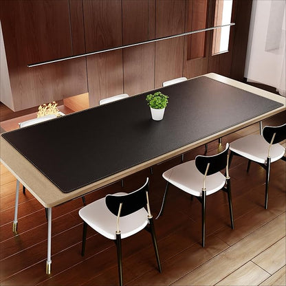 MAIDERN Cork & Leather Desk Mat – 86.6"x40" Large Office Desk Blotter Pad – Waterproof Surface Desk Blotter Pad (Black)
