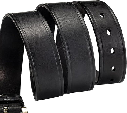 Luxury Full Grain Genuine Leather Belt Men Gift, 1.5" Wide Vintage Real Leather Western Cowboy Men's Belts