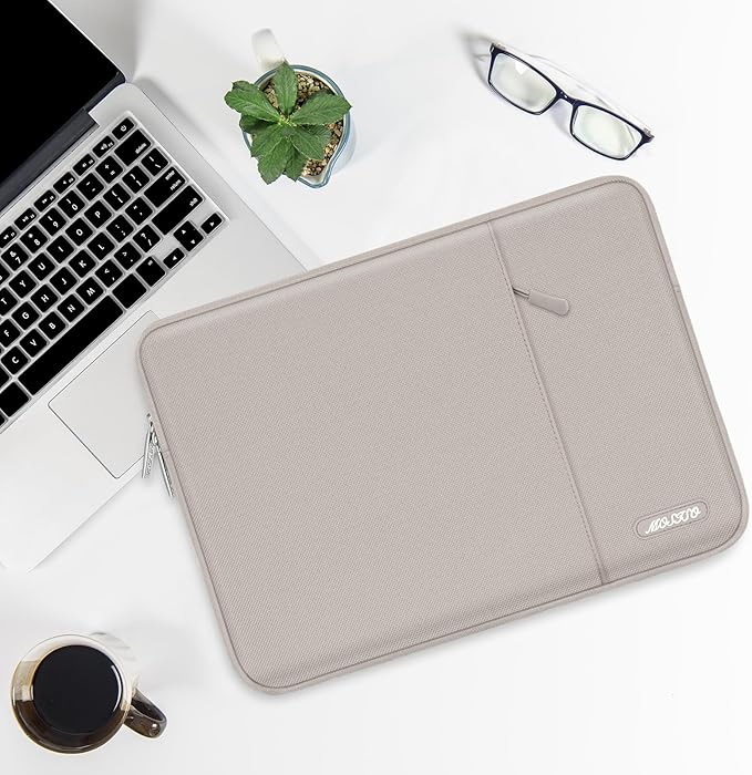 MOSISO Laptop Case 15 inch, 15 inch Laptop Sleeve Compatible with MacBook Air M5 A3448 M4 A3241 M3 A3114 M2 A2941 2026-2023, Dell XPS, Polyester Vertical Computer Sleeve Bag with Pocket, Stone Gray