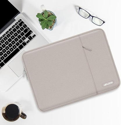 MOSISO Laptop Case 13.3 inch, 13-13.3 inch Laptop Sleeve Compatible with MacBook Air/Pro 13/Pro 14 M5 M4 M3 M2 M1, HP Dell ASUS Lenovo,Polyester Vertical Computer Sleeve Bag with Pocket, Stone Gray