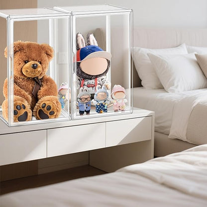 1 Pack Extra XXXXX-Large Tall Boot Storage 13.8”x 12.2”x 23.6" Acrylic Display Case Long Tall Boot Shoe Storage Box Clear Giant Figure Collection Showcase with Magnetic Lid