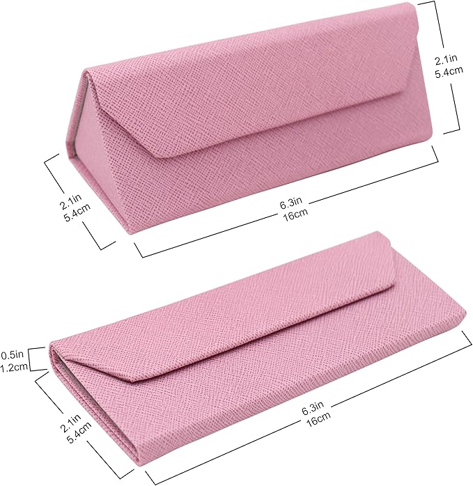 Real Sic Glasses Case for Men and Women - Magnetic Folding Hard Shell Sunglass Holder - Inspired by Solid Color