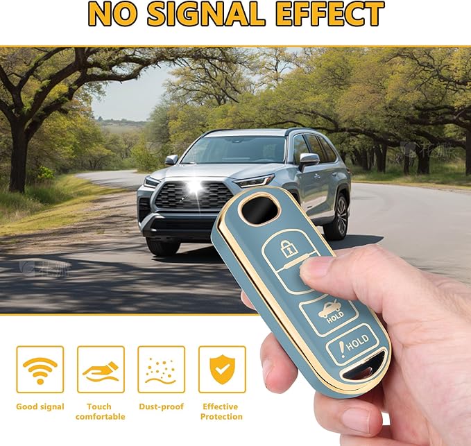 FT FUNTOR for Mazda Key Fob Cover,4 Buttons TPU Key Cover with Golden Edge,Compatible with Mazda 3 6 8 CX-3 CX-5 CX-7 CX-9 Atenza Miata MX-5 with Keychain (A-Blue)