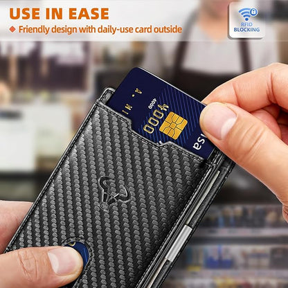 BULLIANT Men Wallet Airtag&Standard Use,Slim Front Pocket Wallet Money Clip for Gifg Men RFID Blocking 11Cards