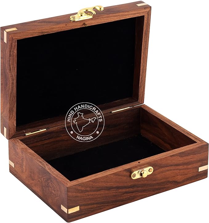 Rosewood Handmade Wooden Urn Tree of Life Engraving Handcarved Jewellery Box for Women-Men Jewel | Home Decor Accents | Decorative Boxes | Storage & Organiser (7" x 5.5" x 3.5", Tree - 2 Plane)