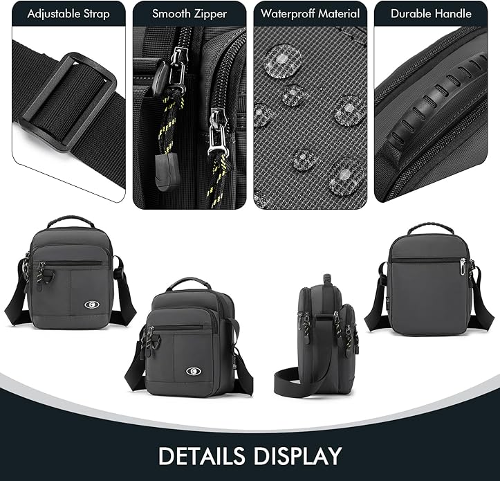 Messenger Bag for Men Shoulder Bag Mens Handbag Crossbody Bag Sling Bags for 9,7 inch IPad Business Work Travel Weekend