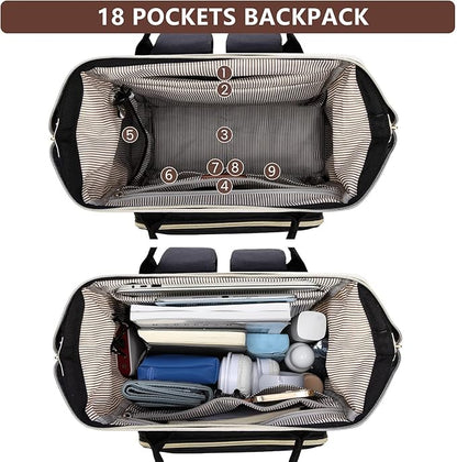 Focdod Laptop Backpack for Women Work: Travel Backpack for Teacher Nurse 15.6 inch Laptop Bag Large Capacity BackPack Purse College Bookbag Computer Back pack Casual Daypack for Business