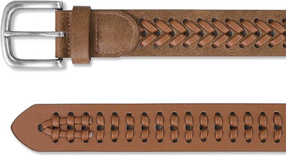 MILORDE Leather Braided Belts for Men, Handmade, Causal Woven Leather Jeans daily wear