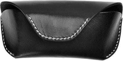 ZLYC Unisex Semi Hard Genuine Leather Eyeglass Case With Belt Loop for Prescription Eyeglasses & Standard Sized Sunglasses
