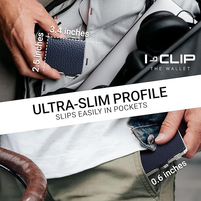 I-CLIP, Premium Men's Leather Wallet, Versatile Changeable Money clip, Secure Card Holder, Compact Men's Wallet Minimalist, Sleek Slim Design, Perfect Money Clip Wallet for Men