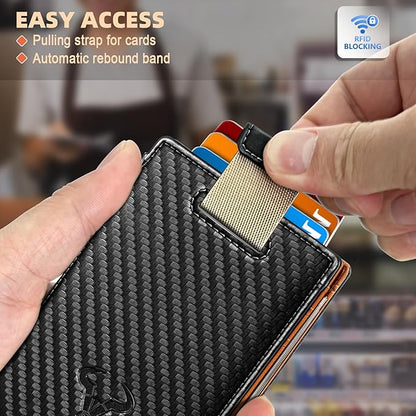 BULLIANT Men Wallet Airtag&Standard Use,Slim Front Pocket Wallet Money Clip for Gifg Men RFID Blocking 11Cards