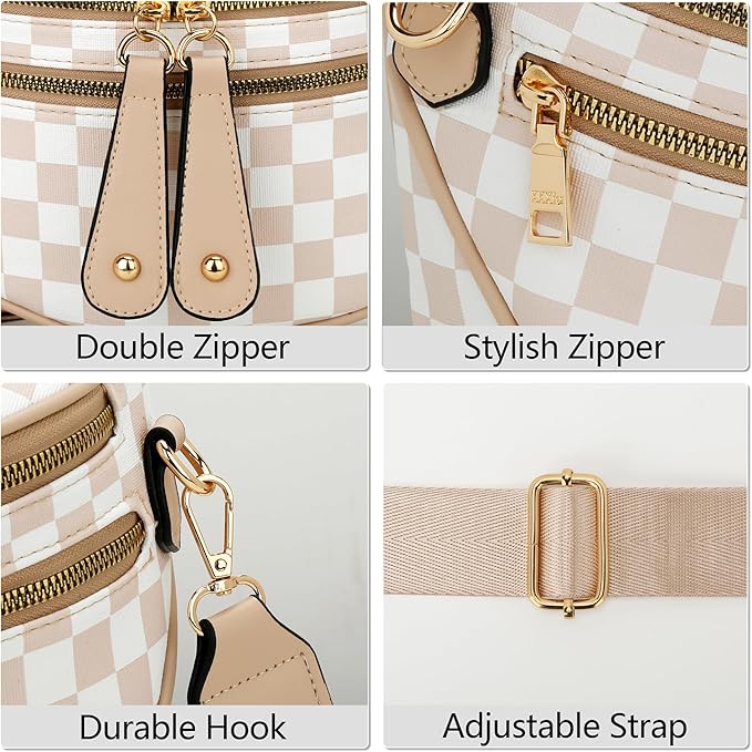 KKXIU Crossbody Sling Bag for Women Trendy Fanny Pack Vegan Leather Chest Bag | Trendy